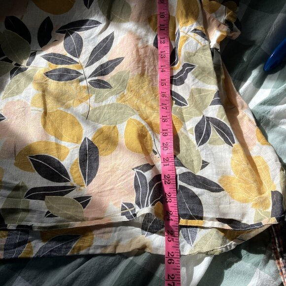 Rachel Zoe T-shirt Womens 2X 100% Linen Floral Foliage Beach Boho - Picture 6 of 6